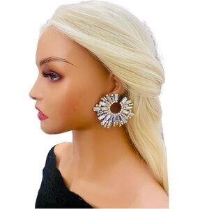 Sparkling Aurora Rhinestone Statement Earrings